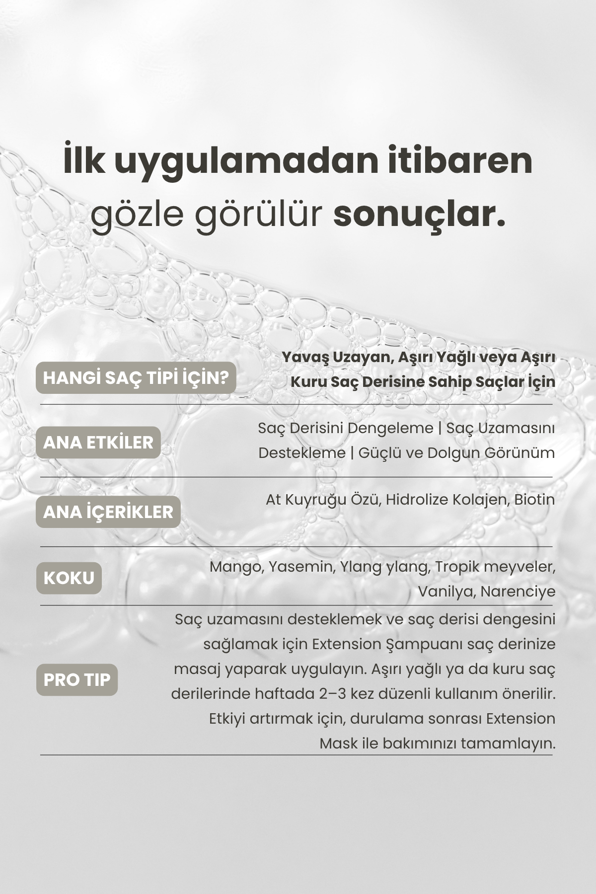 Extension Hızlı Uzama Bakım Şampuanı