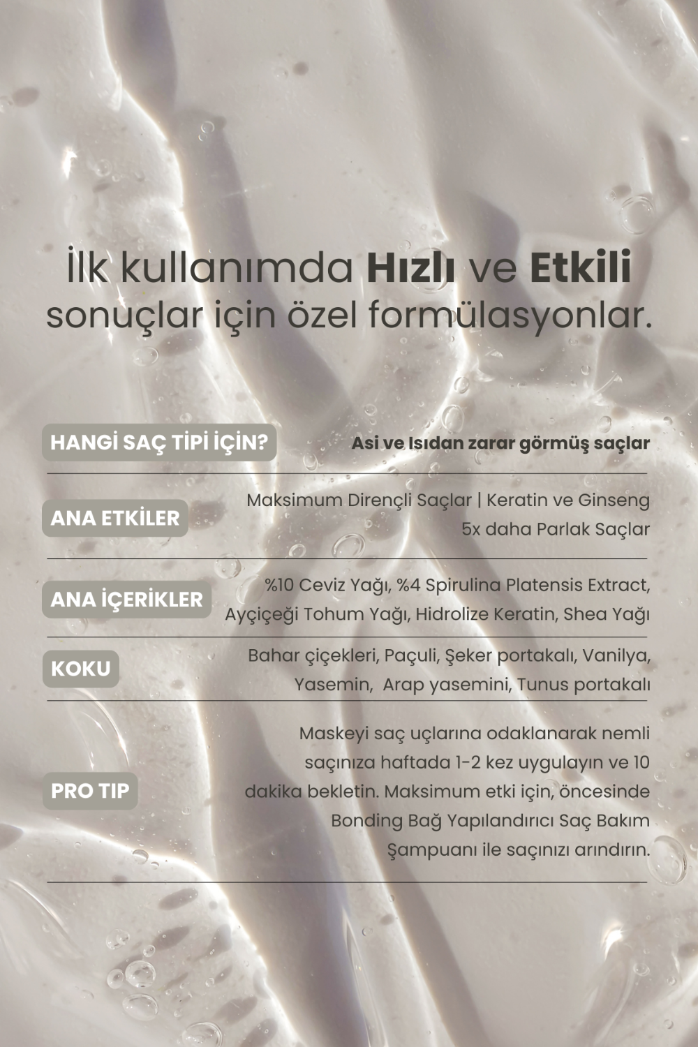 Matsu-Kabarıklık Karşıtı, Bağ Onarıcı, Güçlendirici Ve Pürüzsüzleştirici Bonding Saç Bakım Maskesi 350 ml-Saç Maskesi-5-Milagron.com