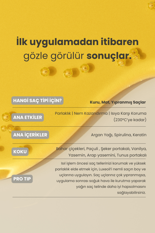 Luxeoil | Argan & Havyar Besleyici Saç Bakım Yağı 50 Ml