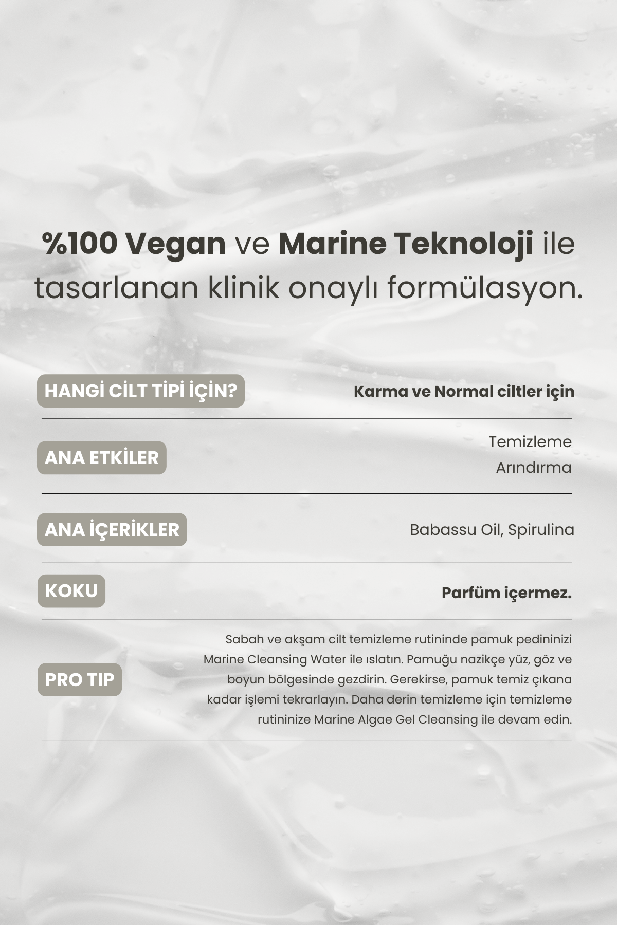 Marine Algae Micellar Yüz Temizleme Suyu