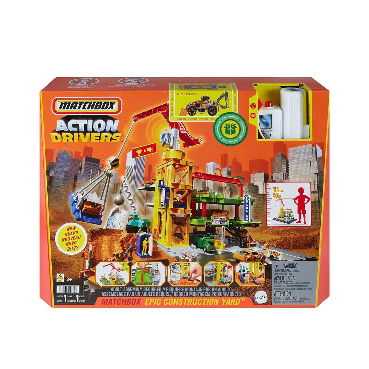 Mattel-Hpd63 Matchbox Aksiyon Sürücüleri Muhteşem İnşaat Alanı Oyun Seti-Oyuncak-1-Milagron.com