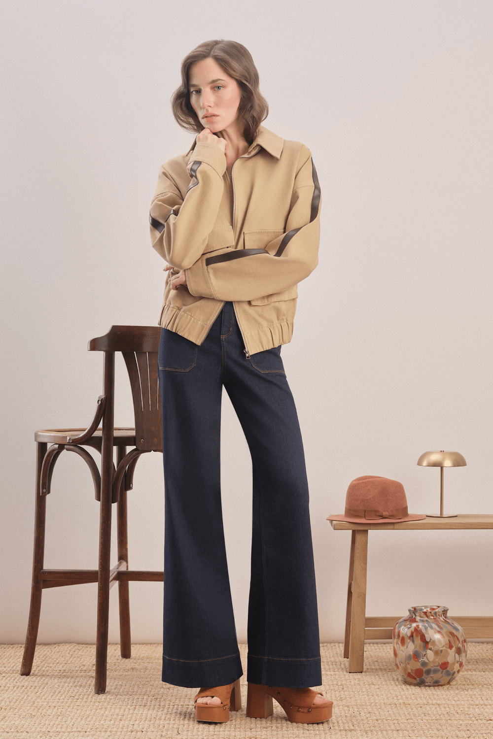 Mavlo-70s Chic Yüksek Bel Bootcut Jeans-Kot Pantolon-3-Milagron.com