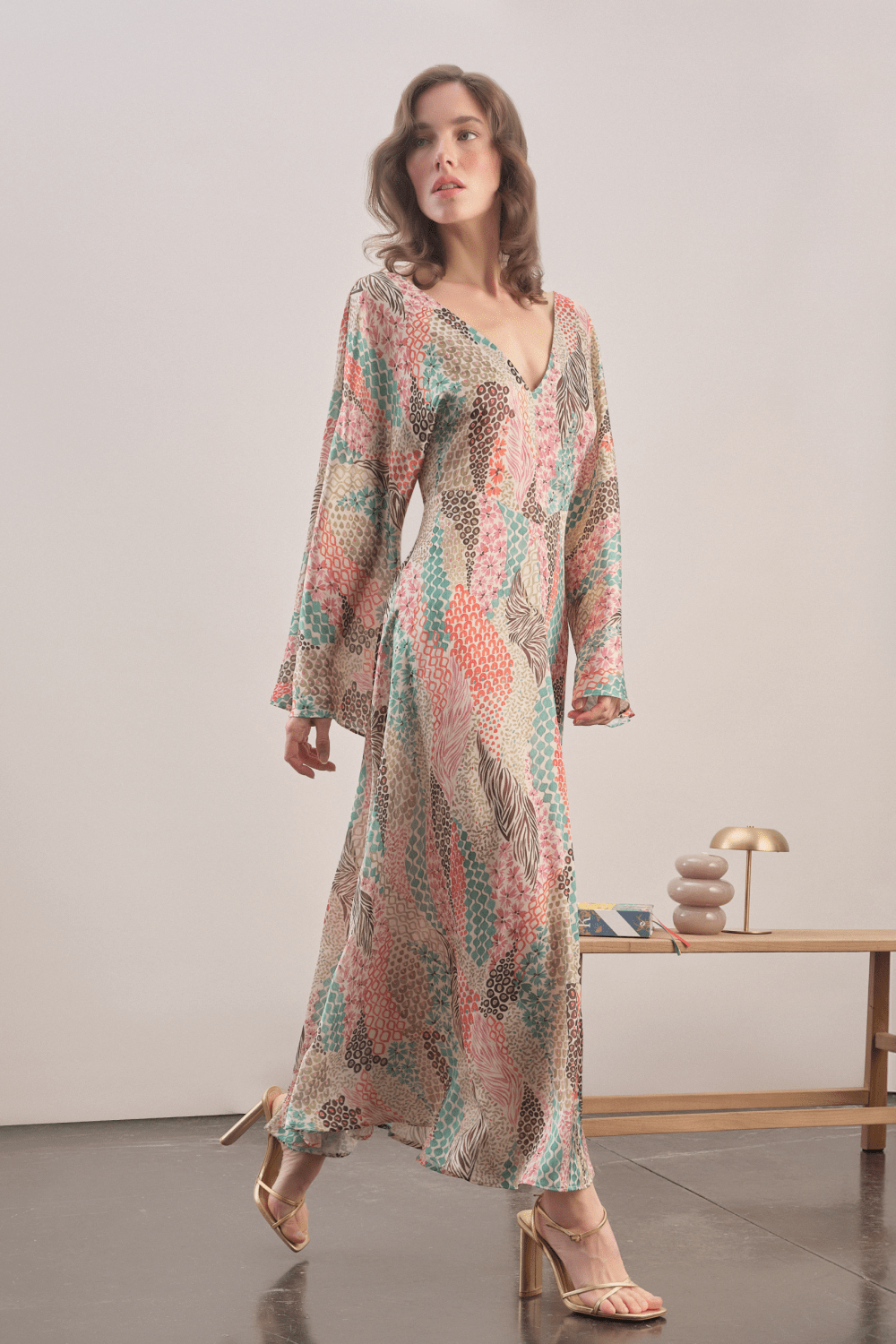 Mavlo-Jardin Saten Maxi Elbise-Elbise-4-Milagron.com