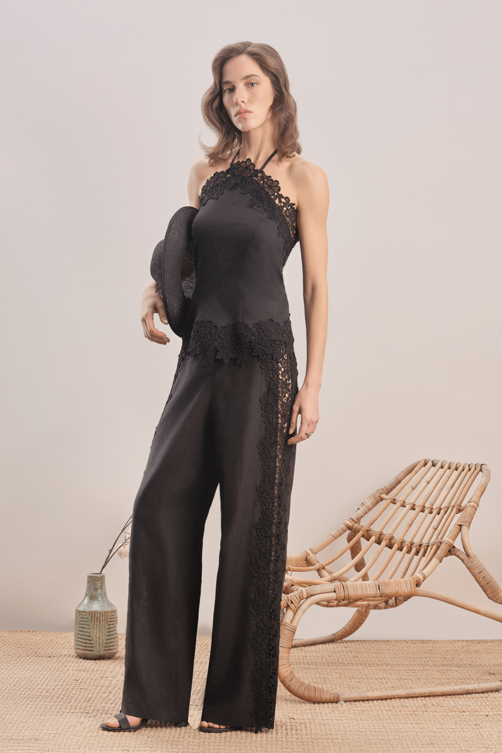 Mavlo-Midnight Bloom Nakışlı Pantolon-Pantolon-3-Milagron.com