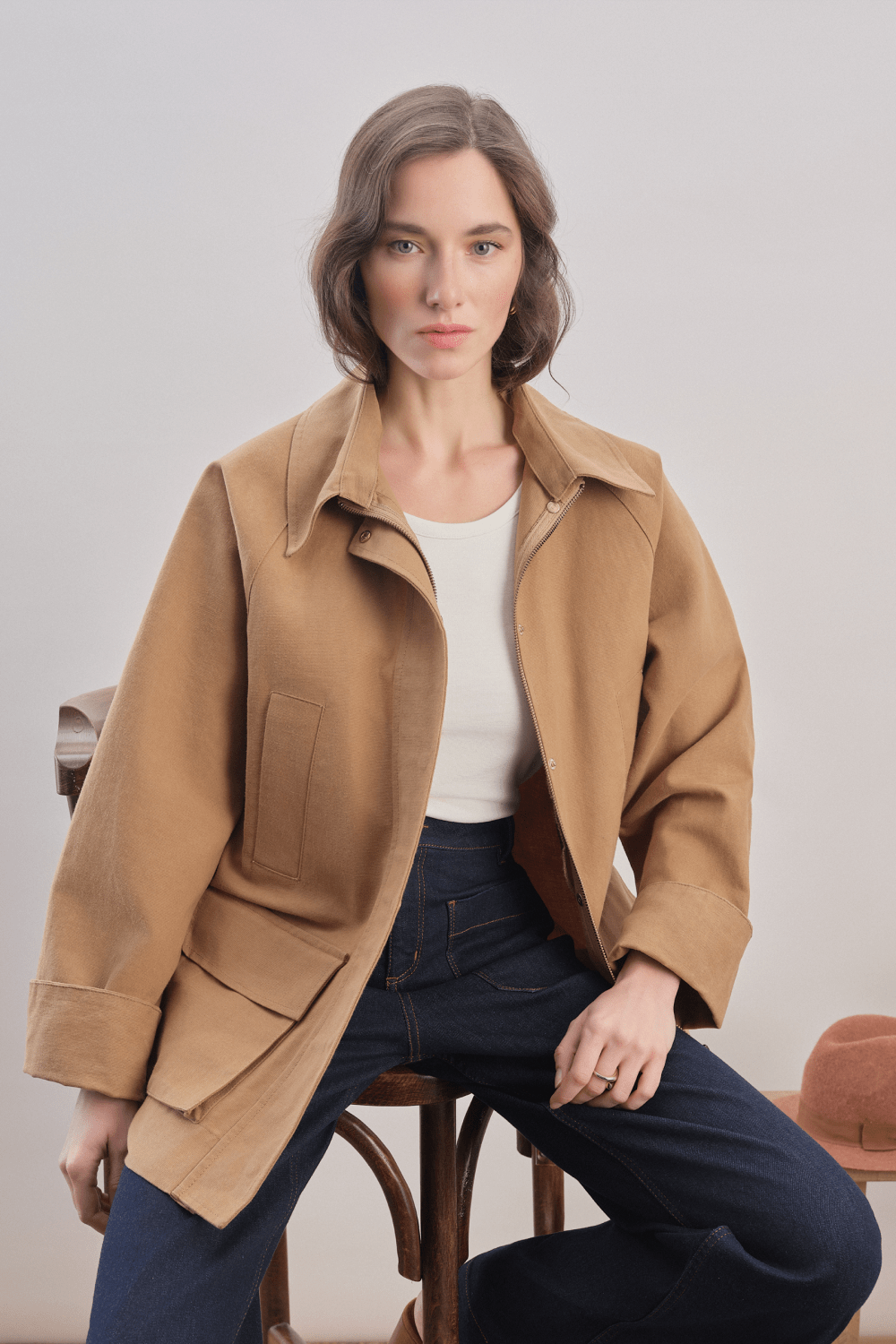 Mavlo-Urban Mumlu Kanvas Ceket / Camel-Ceket-3-Milagron.com