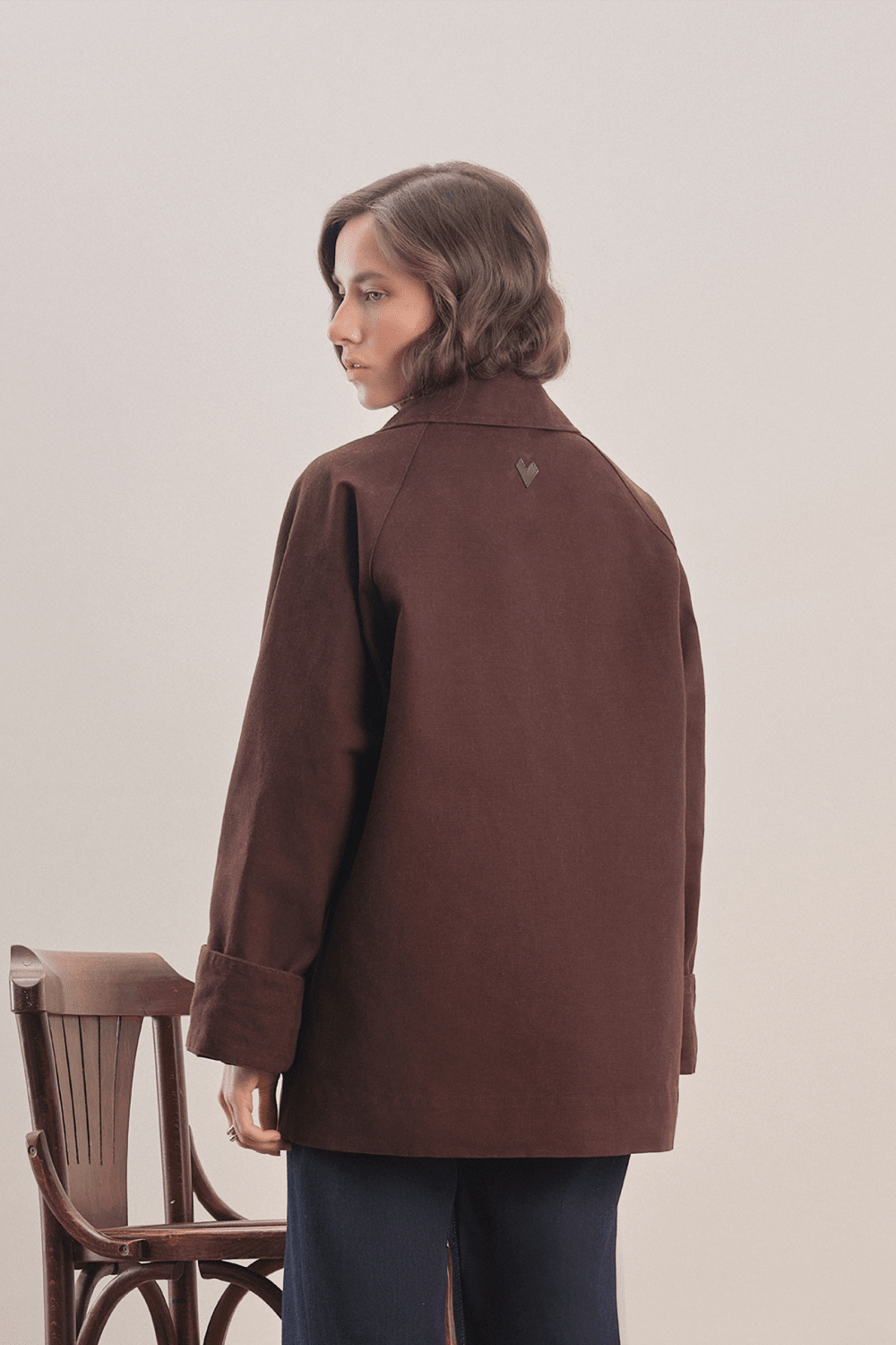 Mavlo-Urban Mumlu Kanvas Ceket / Chocolate Brown-Ceket-4-Milagron.com