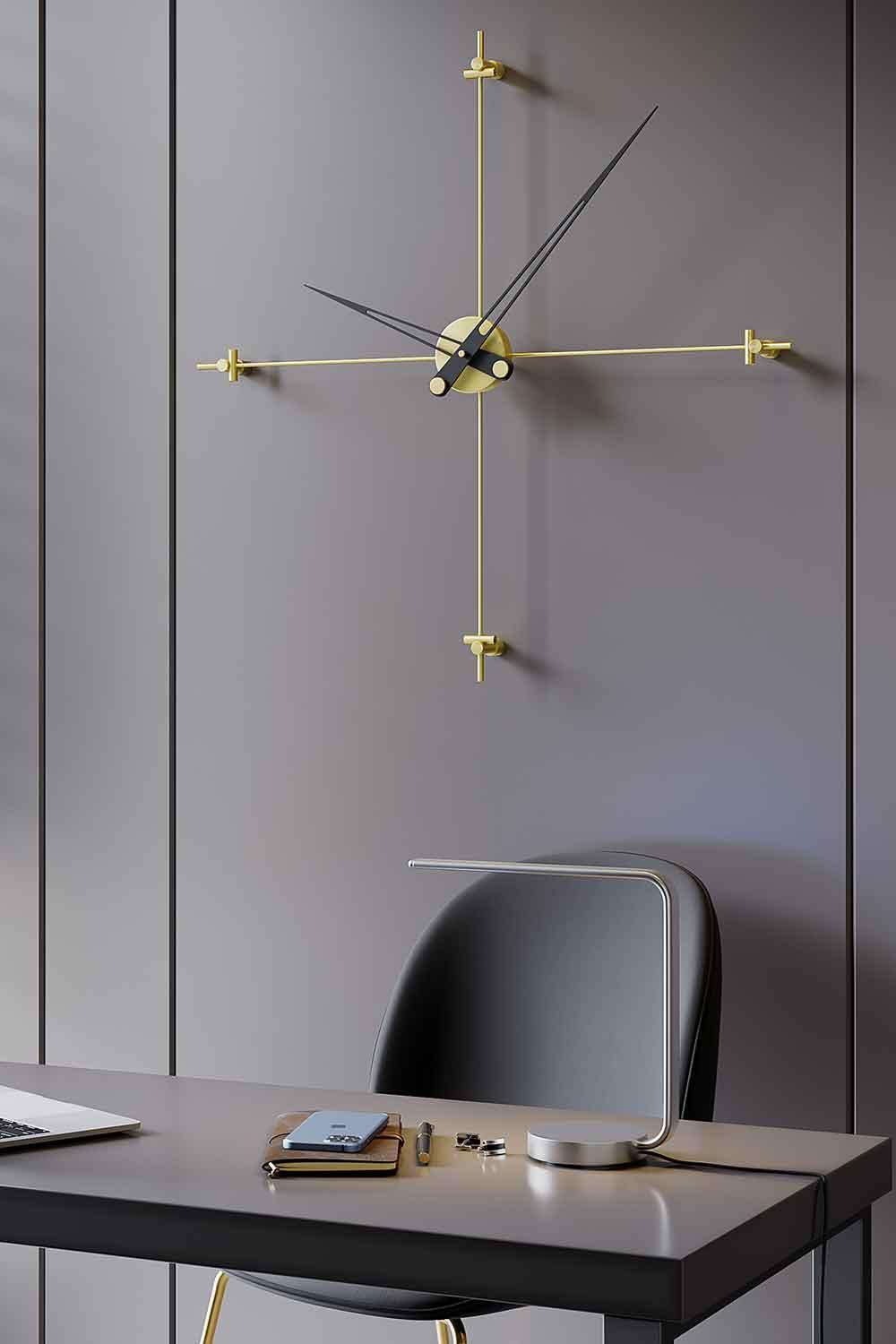 Mclocks-Compass 90 gold Dekoratif duvar saati-Duvar Saati-2-Milagron.com