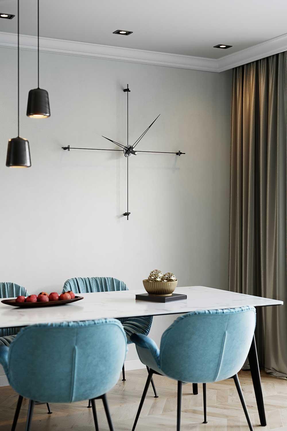 Mclocks-Compass 90 silver Dekoratif duvar saati-Duvar Saati-1-Milagron.com