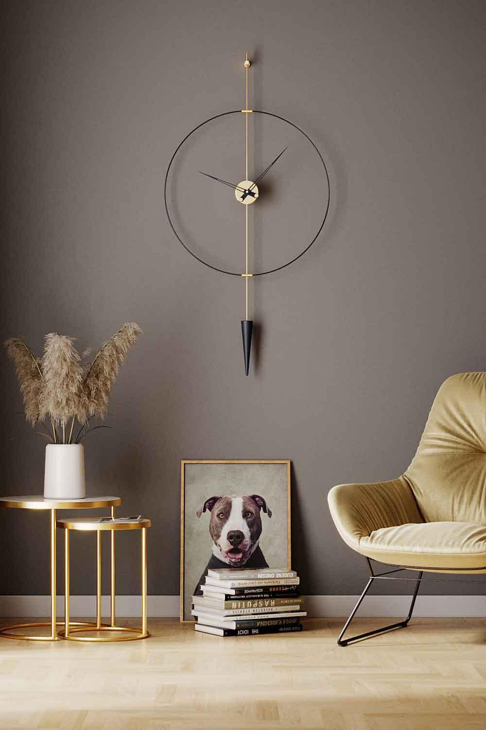 Mclocks-Pendulumplus 60 gold Dekoratif duvar saati-Duvar Saati-1-Milagron.com