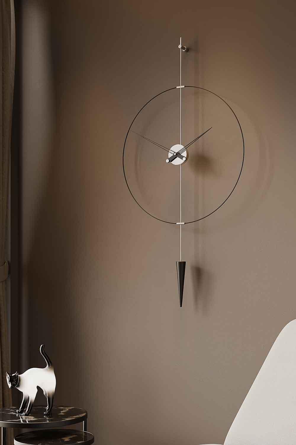 Mclocks-Pendulumplus 60 silver Dekoratif duvar saati-Duvar Saati-2-Milagron.com