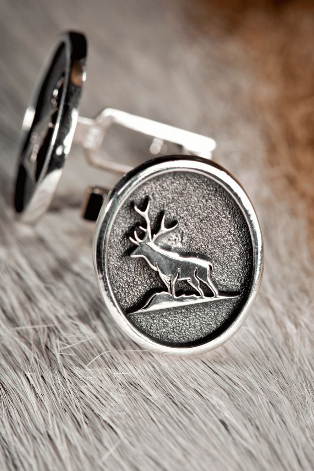 Melinka Accessories-Deer Gümüş Kol Düğmesi 04-Kol Düğmesi-2-Milagron.com