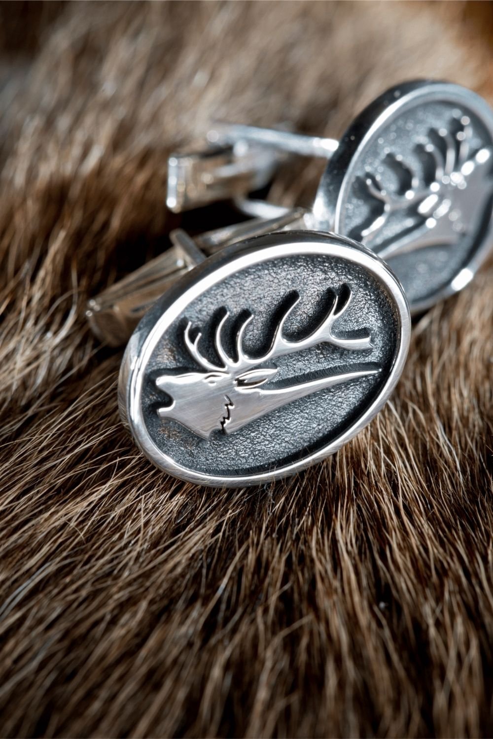 Melinka Accessories-Deer Gümüş Kol Düğmesi 06-Kol Düğmesi-2-Milagron.com