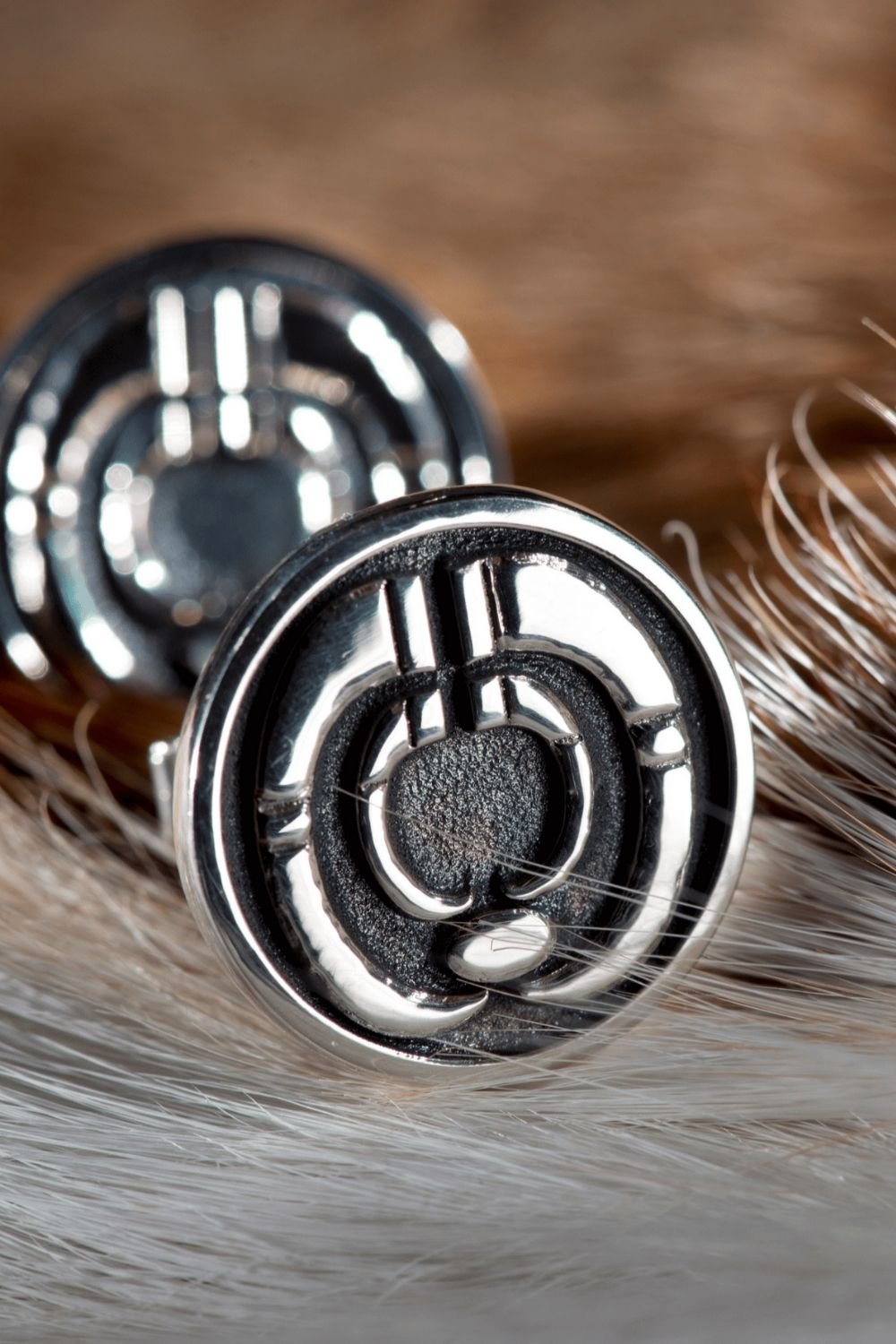 Melinka Accessories-Wild Boar Tusk Gümüş Kol Düğmesi-Kol Düğmesi-2-Milagron.com