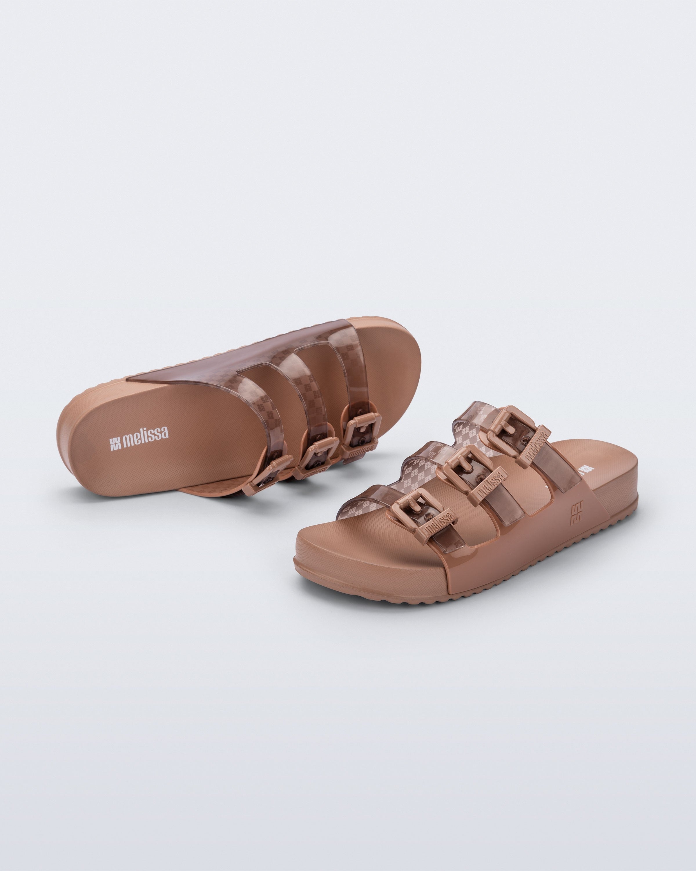 Melissa-Cozy Stripes Tokalı Üç Bantlı Terlik-Sandalet & Terlik-3-Milagron.com