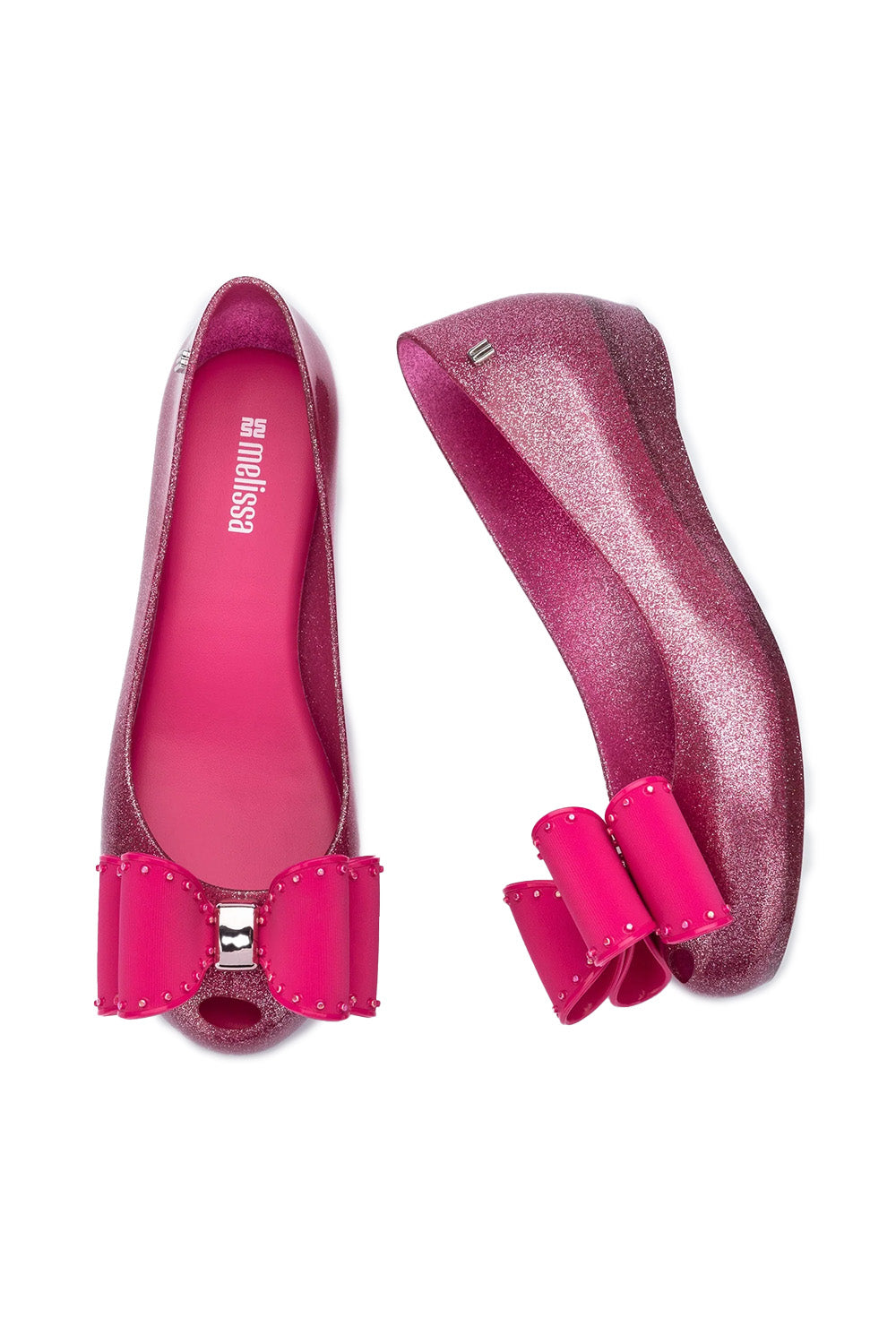 Melissa-Ultragirl Classic Bow Babet — Simli Pembe-Babet-3-Milagron.com