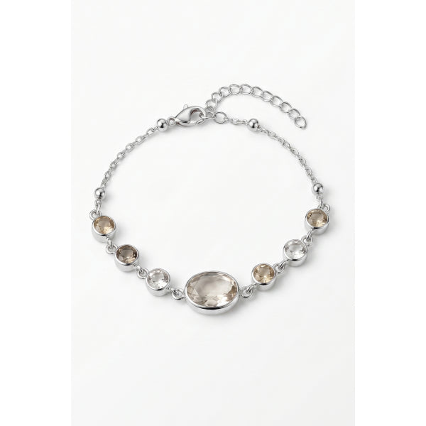 925 Ayar Gümüş Sitrin Doğal Taşlı Gümüş Renk Kadın Bileklik