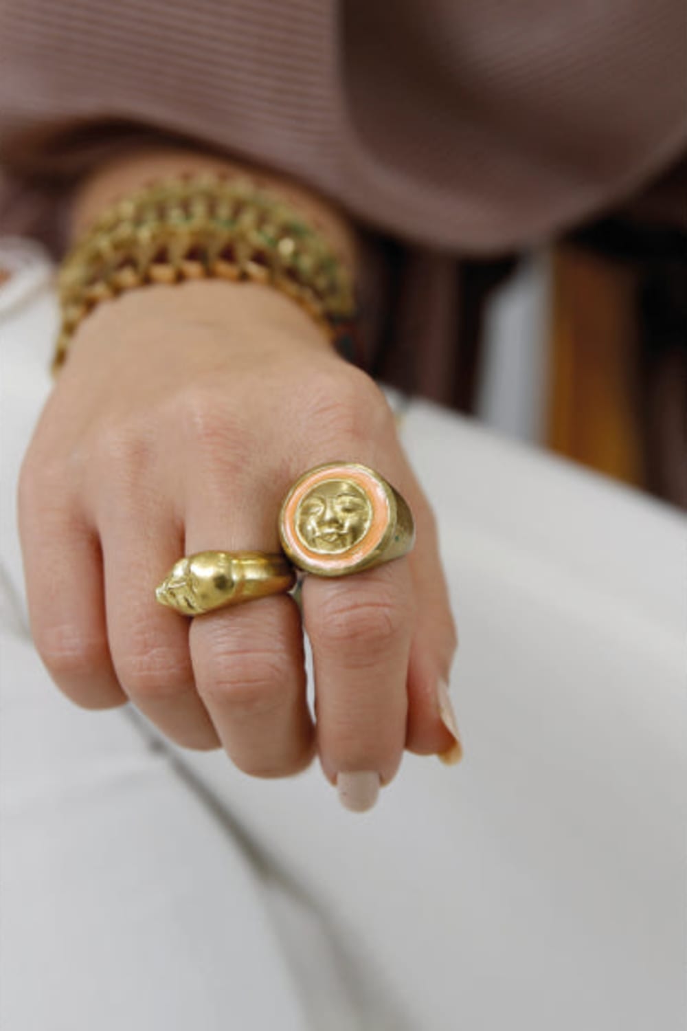 Melon-Beyaz Mineli Face Yüzük-Yüzük-2-Milagron.com