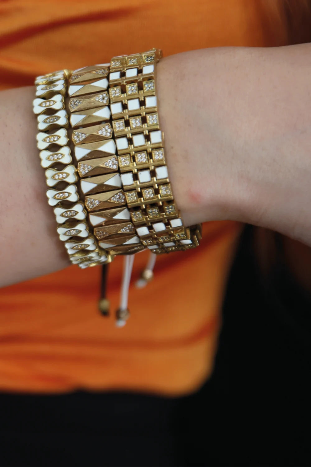 Melon-Pupy Taşlı Beyaz Mine Bileklik-Bileklik-2-Milagron.com