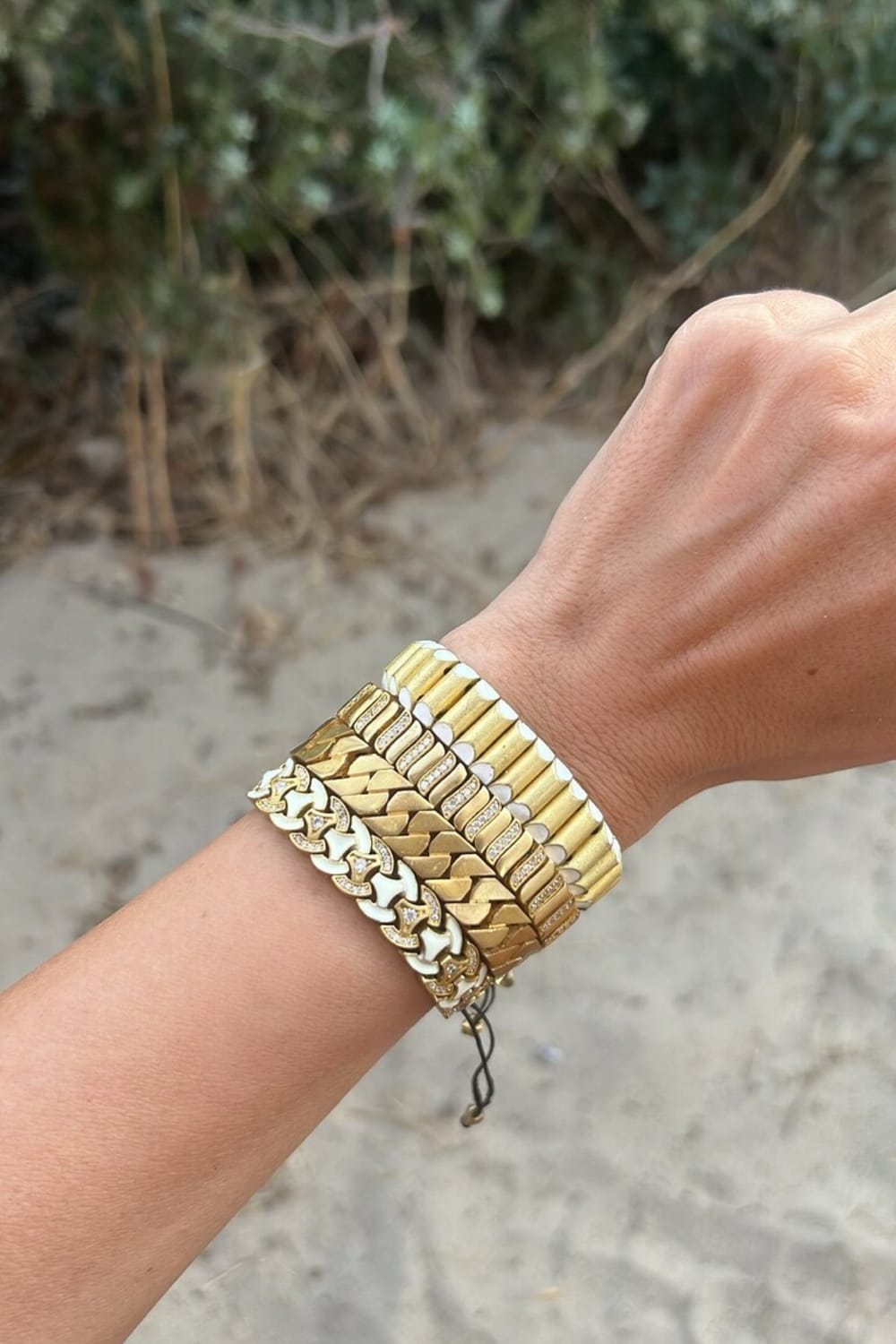 Melon-Sasha Beyaz Mine Bileklik-Bileklik-2-Milagron.com