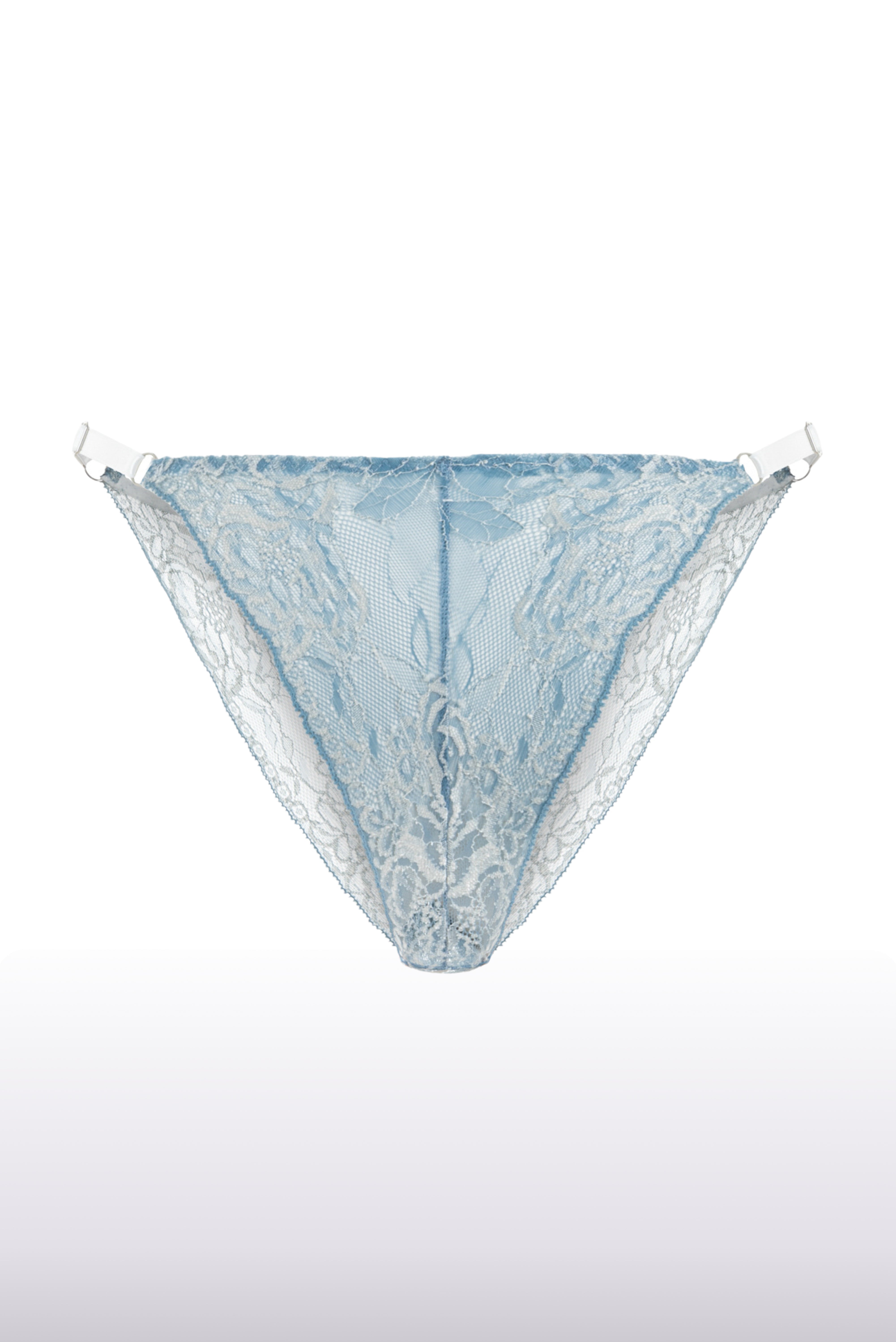 Sky Light Blue French Lace Thong - 0
