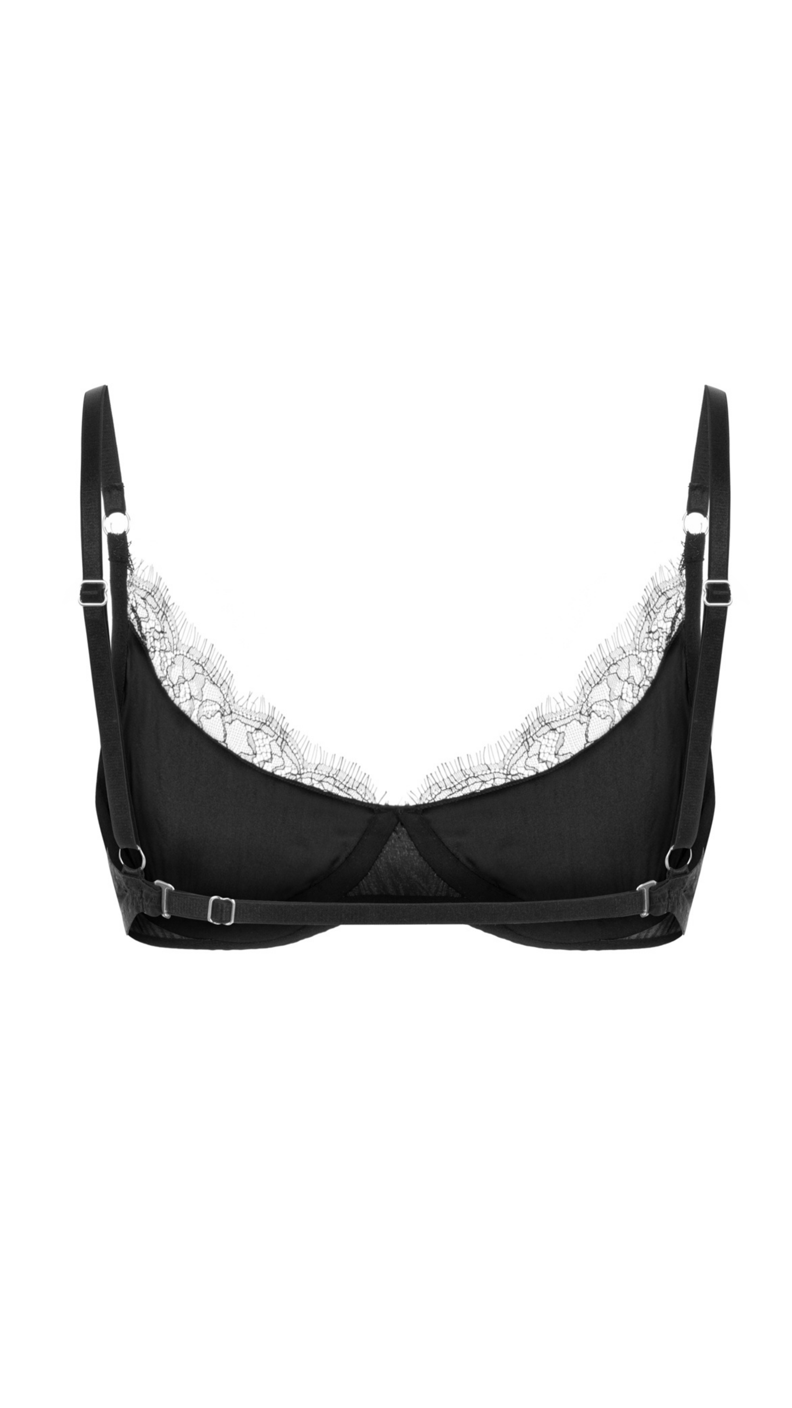 Wildy Black Silk And Lace Underwire Bra - 1