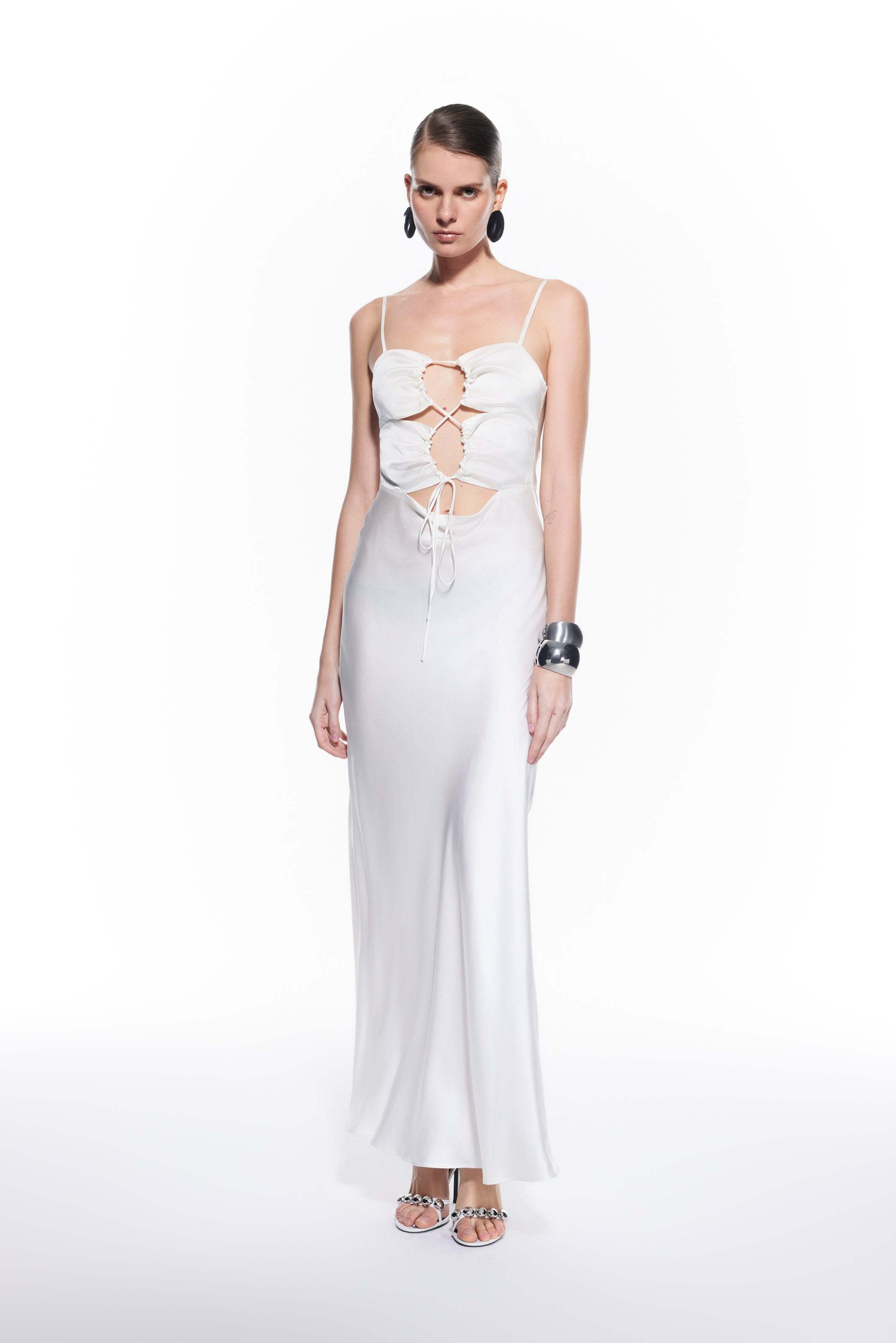Mers Silk-Zoe White Bridal Silk Dress-4-Milagron.com