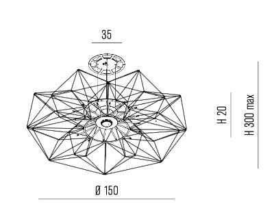 Altatensione Sarkit 1L Krom Ø150X300 Cm Led 1X30W