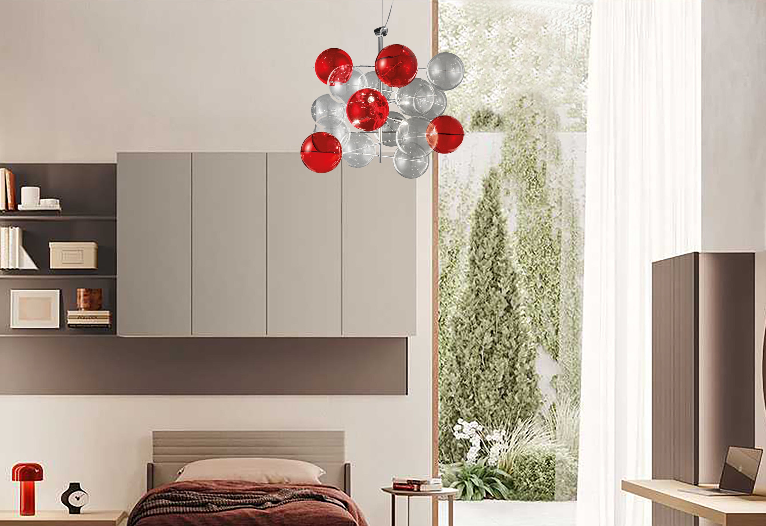 Atom Sarkit 6L Kri̇stal-Kirmizi Ø60X55 Cm G9 6X40W