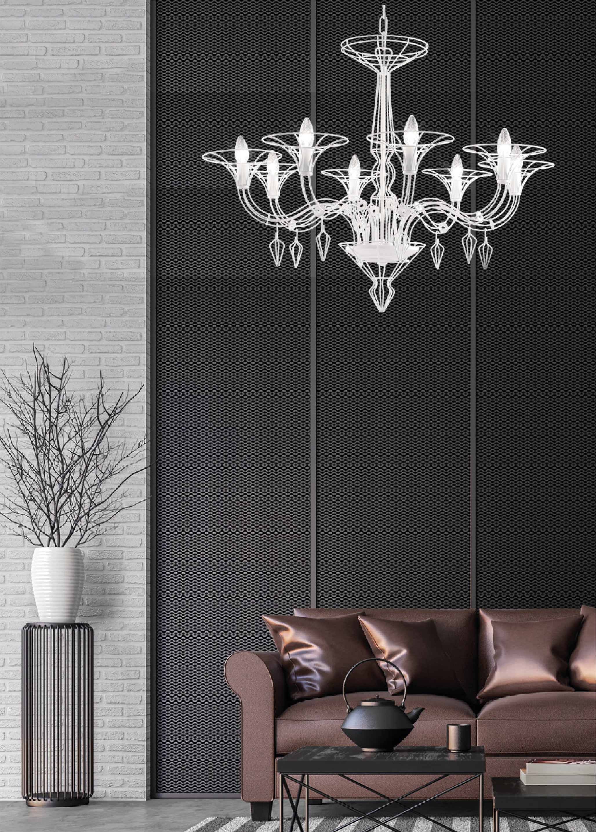 Dedalo Sarkit 8L Beyaz Ø90X130 Cm E14 8X40W