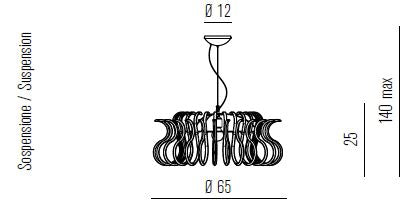 Wave Sarkit 9L Crystal Ø65X140 Cm G9 9X40W