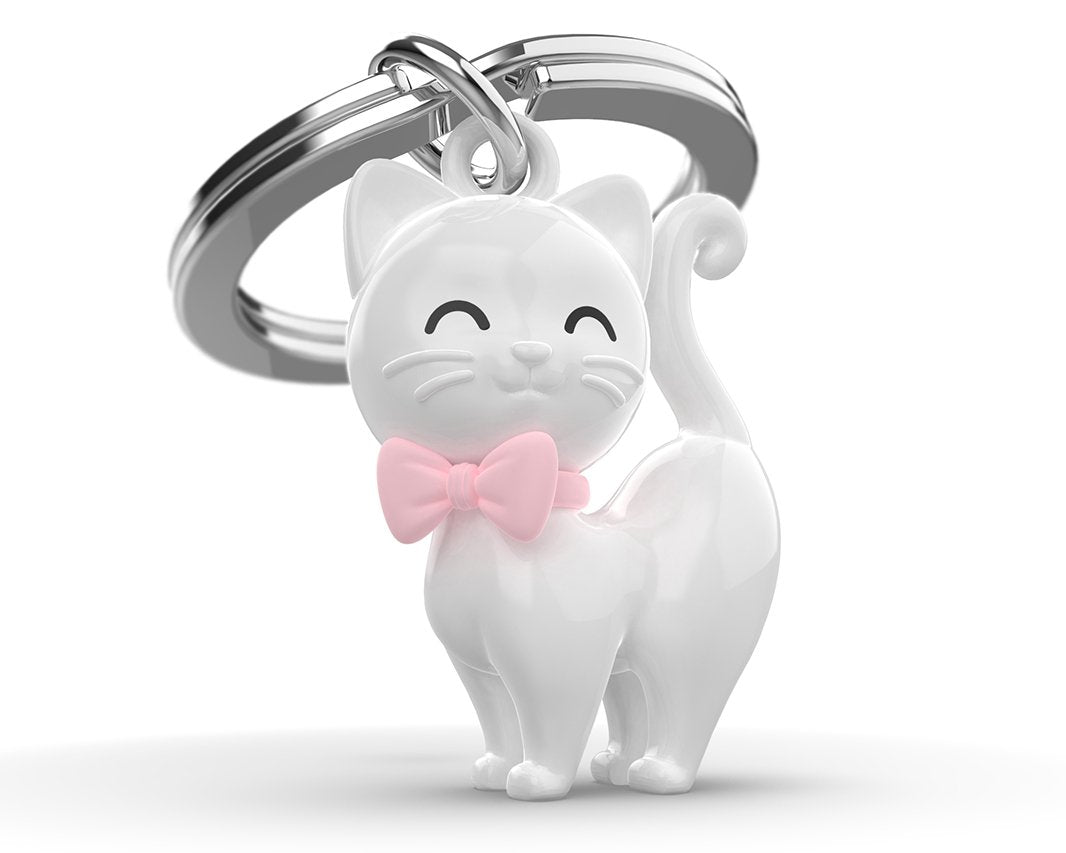 Metalmorphose-Beyaz Kedi Anahtarlık-Anahtarlık-1-Milagron.com