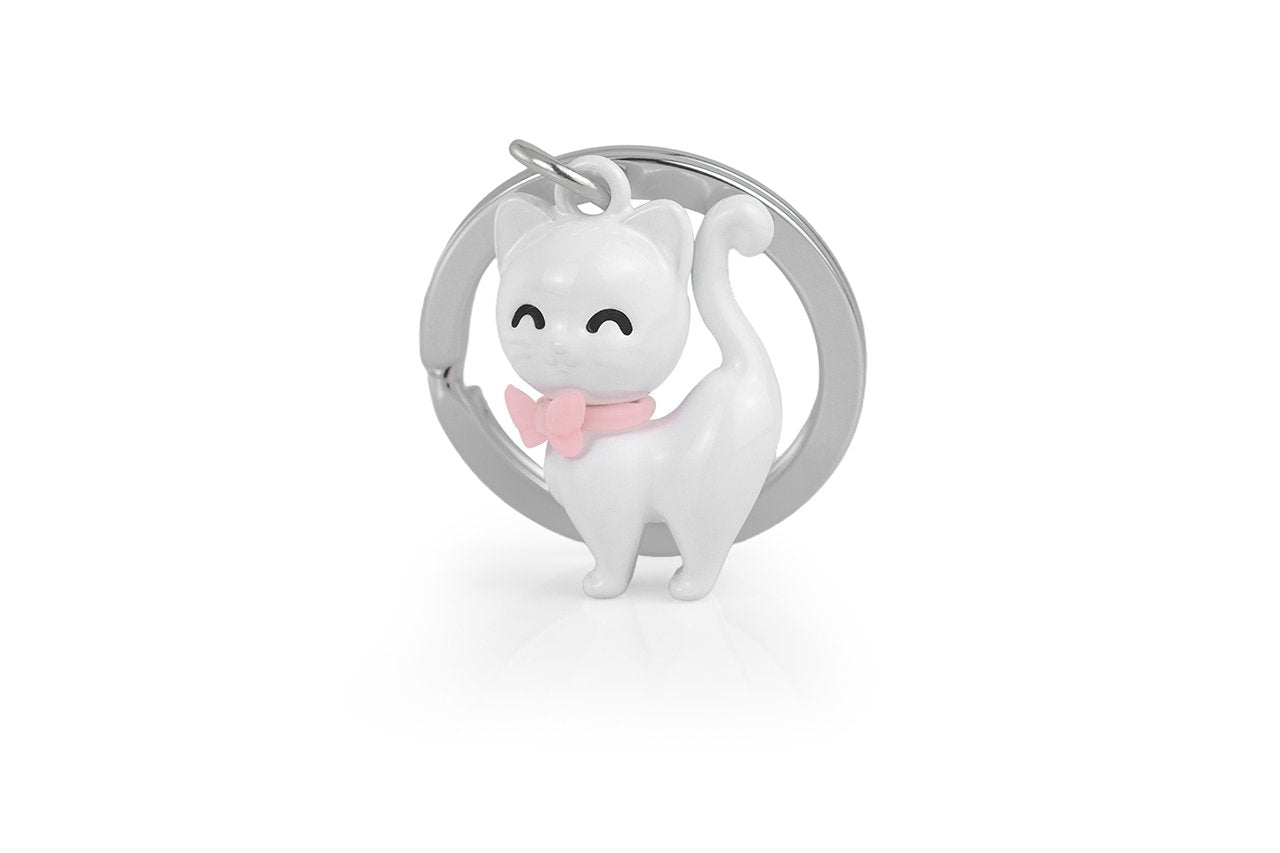 Metalmorphose-Beyaz Kedi Anahtarlık-Anahtarlık-4-Milagron.com