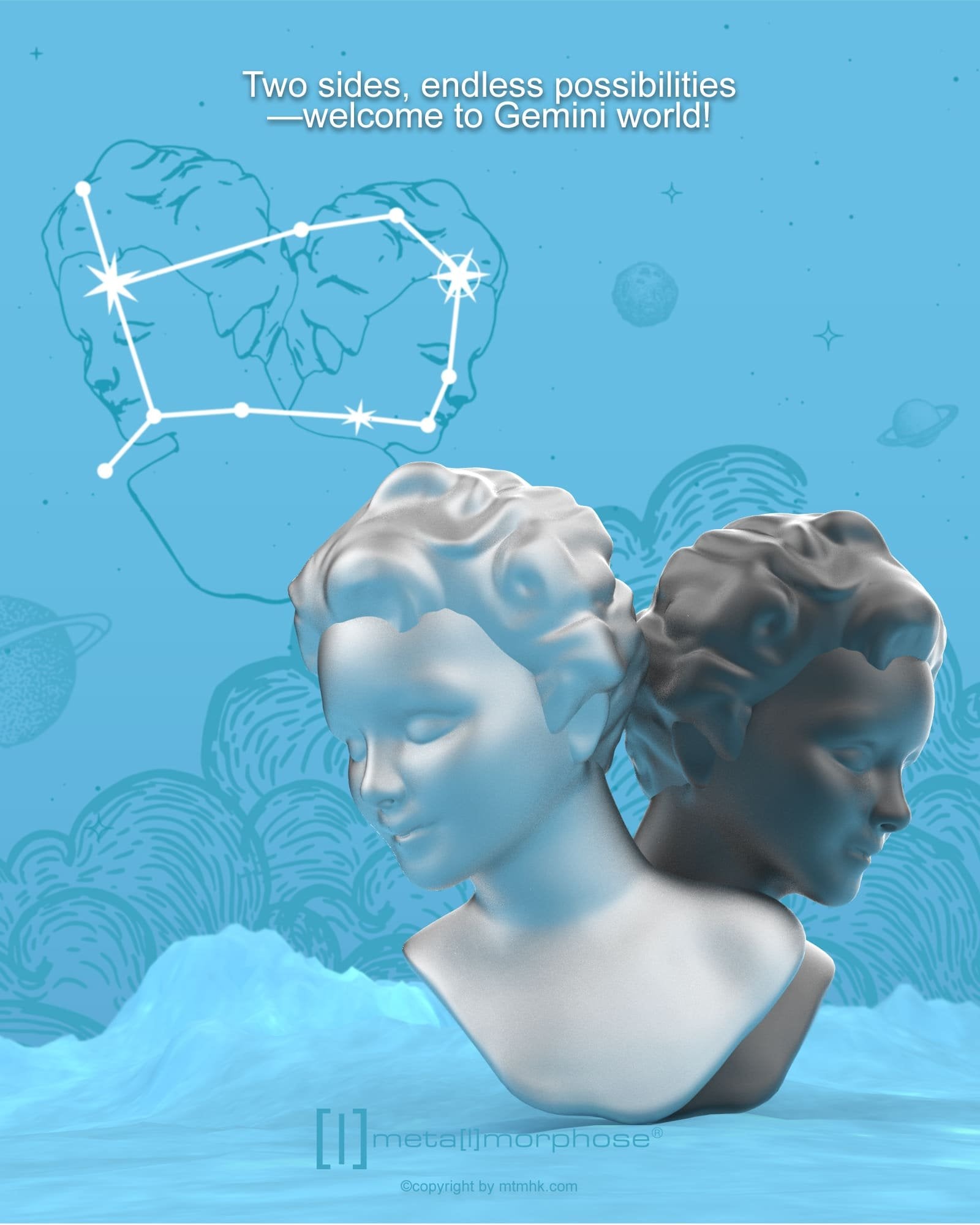 Metalmorphose-Burç Koleksiyonu İkizler Anahtarlık / çanta Aksesuarı-Çanta Aksesuarları-5-Milagron.com