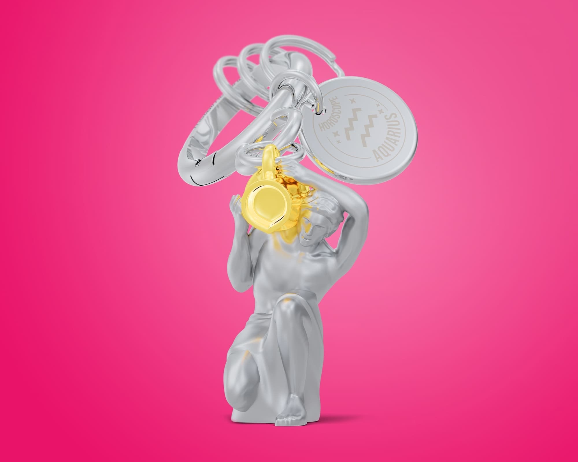 Metalmorphose-Burç Koleksiyonu Kova Anahtarlık / çanta Aksesuarı-Çanta Aksesuarları-2-Milagron.com