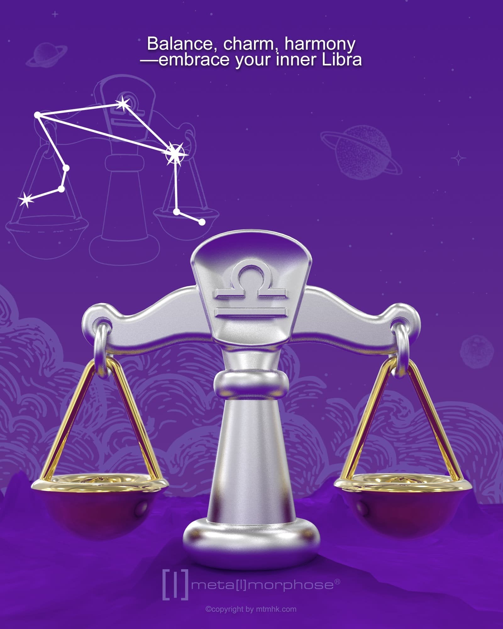 Metalmorphose-Burç Koleksiyonu Terazi Anahtarlık / çanta Aksesuarı-Çanta Aksesuarları-5-Milagron.com