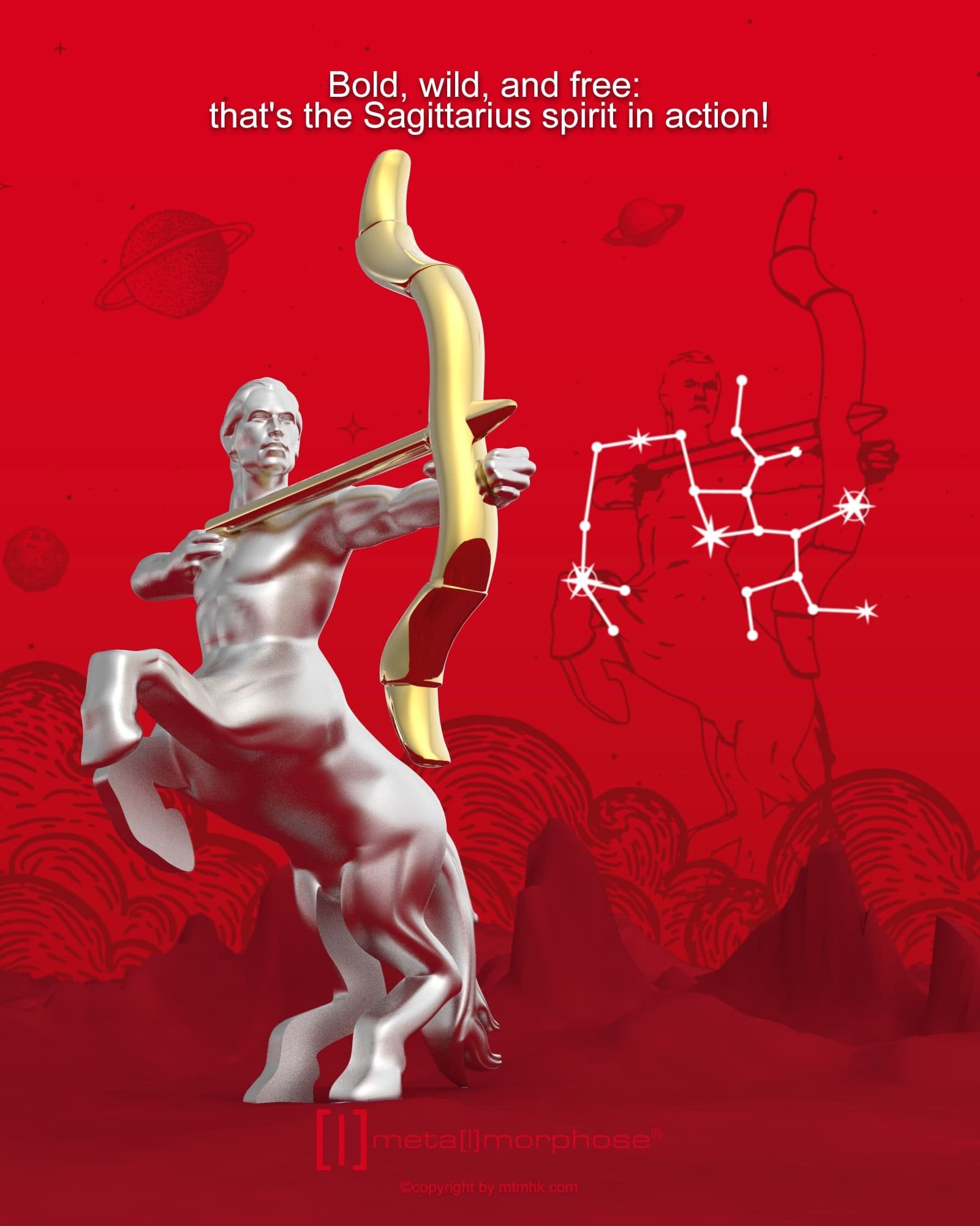 Metalmorphose-Burç Koleksiyonu Yay Anahtarlık / çanta Aksesuarı-Çanta Aksesuarları-5-Milagron.com