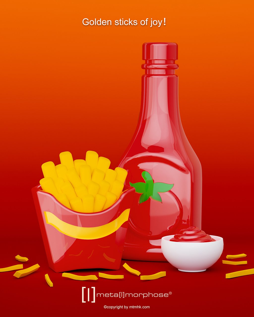 Metalmorphose-French Fries Ve Ketçup Anahtarlık-Anahtarlık-5-Milagron.com