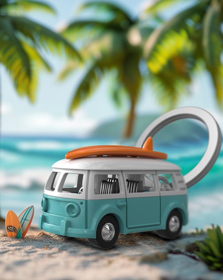 Metalmorphose-Surfer Van Anahtarlık-Anahtarlık-6-Milagron.com