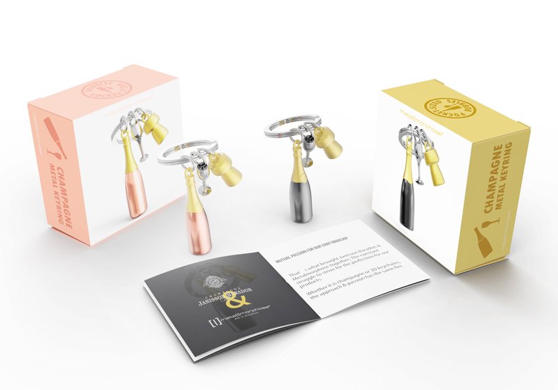 Metalmorphose-şampanya Kadeh Anahtarlık Rose-Anahtarlık-7-Milagron.com