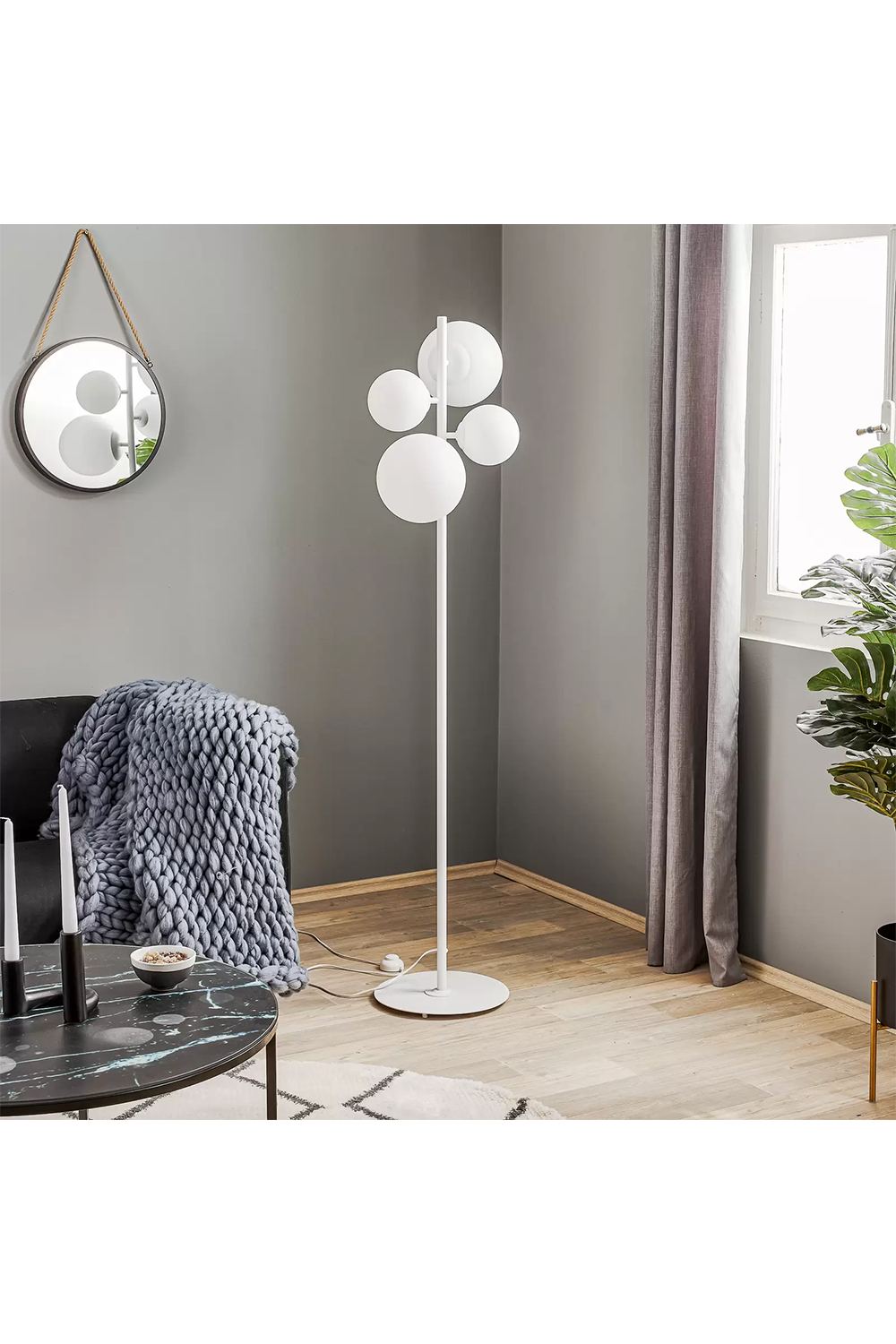 Metanoya Lighting-Floral Lambader - Beyaz-Lambader-5-Milagron.com