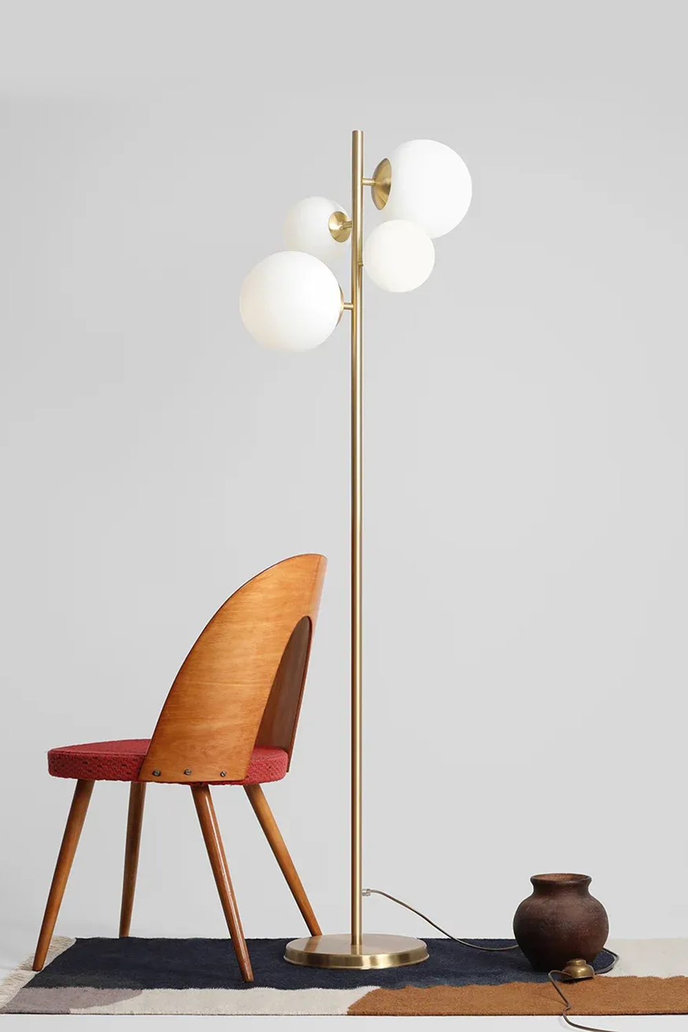 Metanoya Lighting-Floral Lambader - Pirinç Kaplama-Lambader-1-Milagron.com