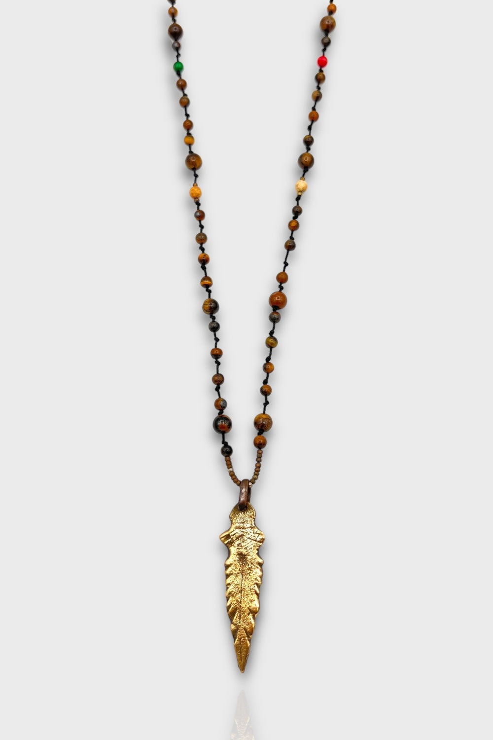 Mey Atelier-Featho Eye – Tiger Eye Bronz Kuş Tüğü Unisex Kolye-Kolye-1-Milagron.com