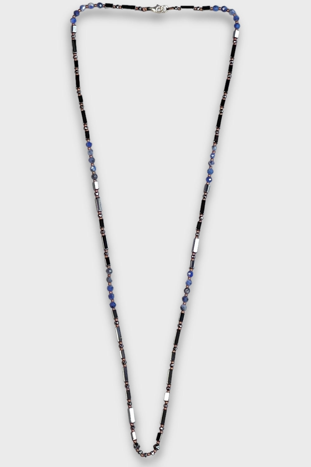 Mey Atelier-Hemla – Faset Kesim Lapis Siyah Hematit Uçsuz Unisex Kolye-Kolye-1-Milagron.com