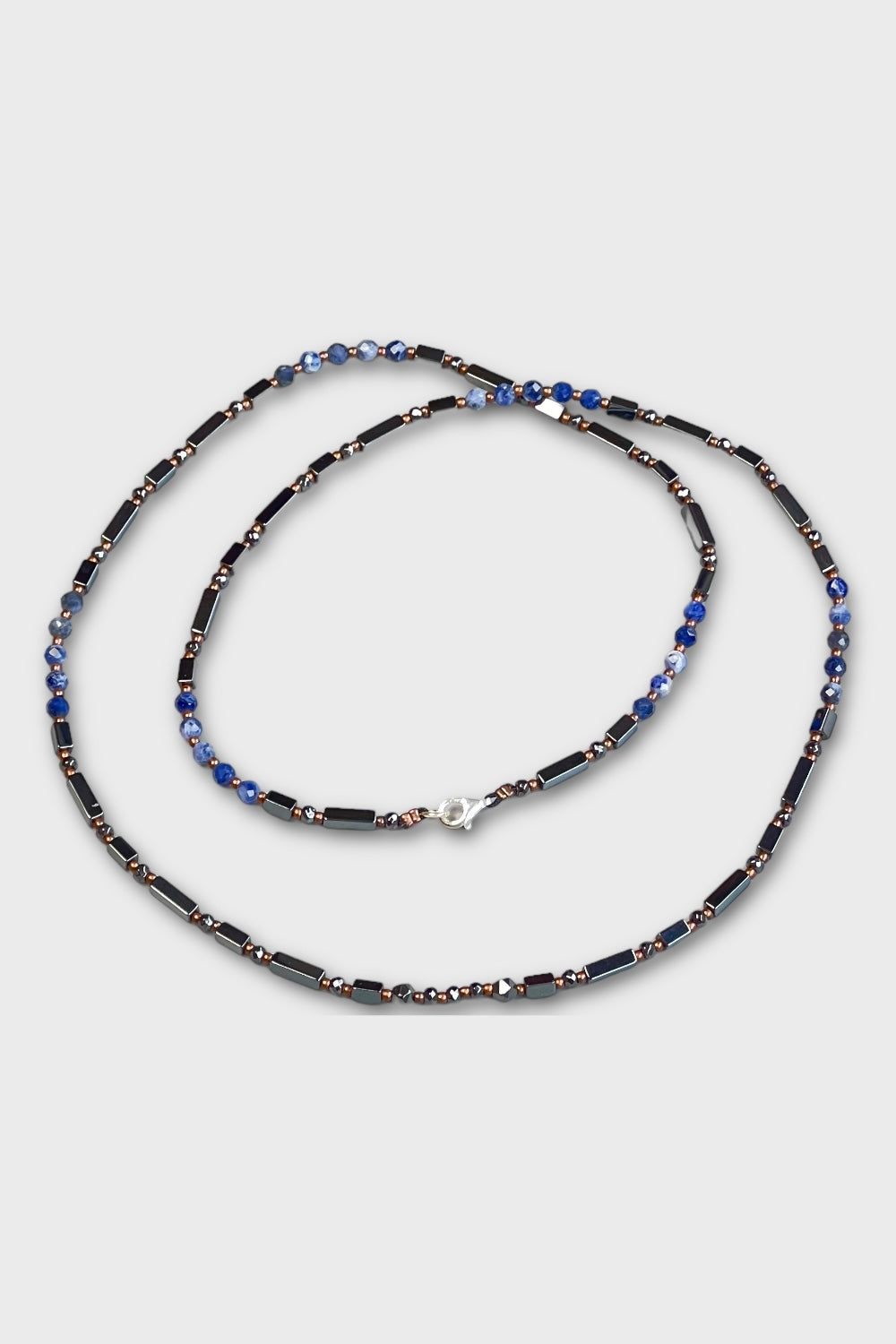 Mey Atelier-Hemla – Faset Kesim Lapis Siyah Hematit Uçsuz Unisex Kolye-Kolye-2-Milagron.com