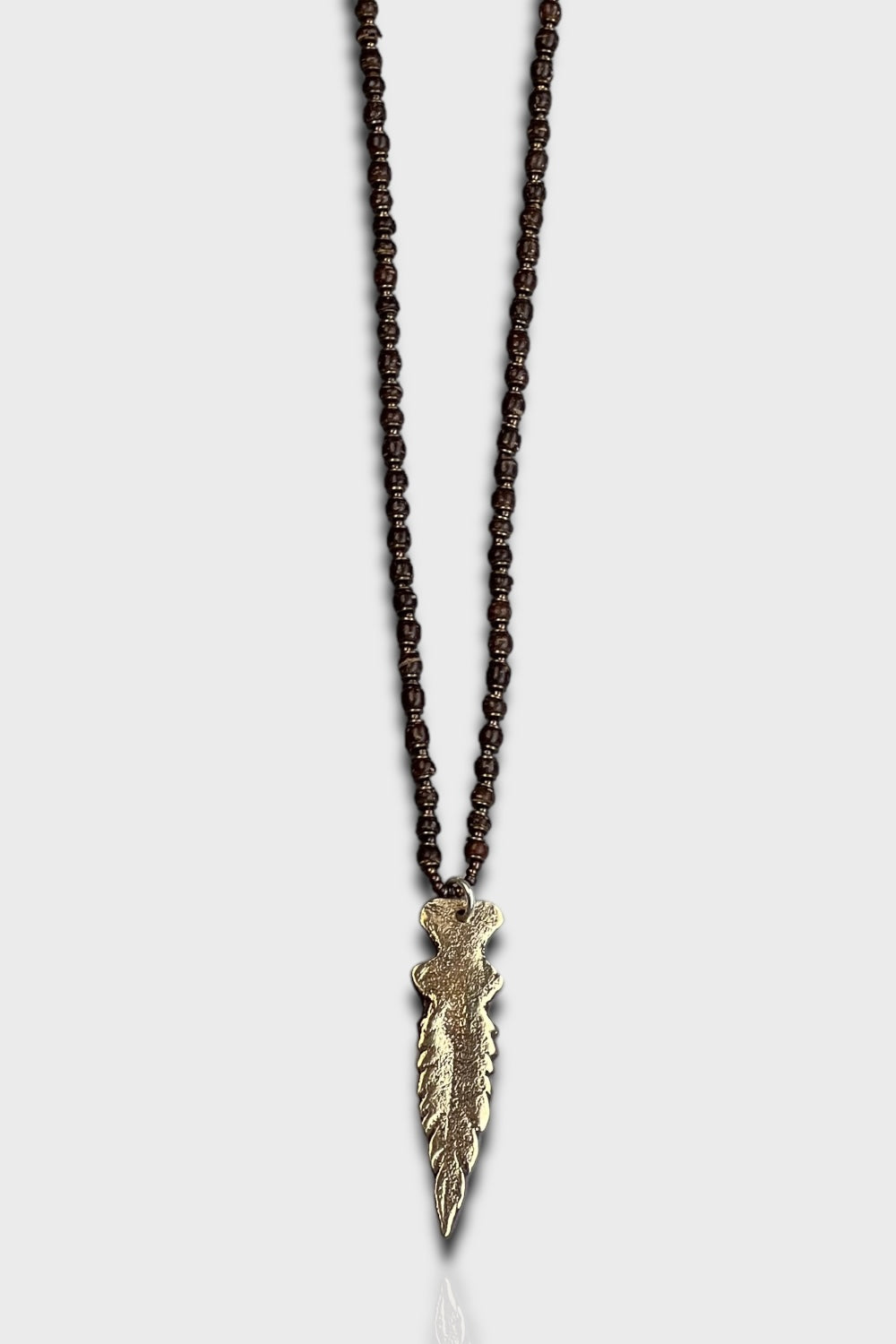 Mey Atelier-La Plume – Antika Bronz Kuş Tüğü Unisex Kolye-Kolye-1-Milagron.com