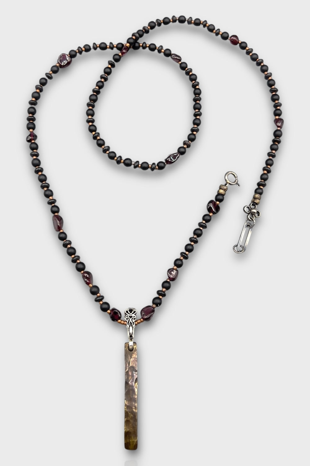 Mey Atelier-Maison - Lal Taşı Onyx Bronz Uçlu Unisex Kolye-Kolye-2-Milagron.com