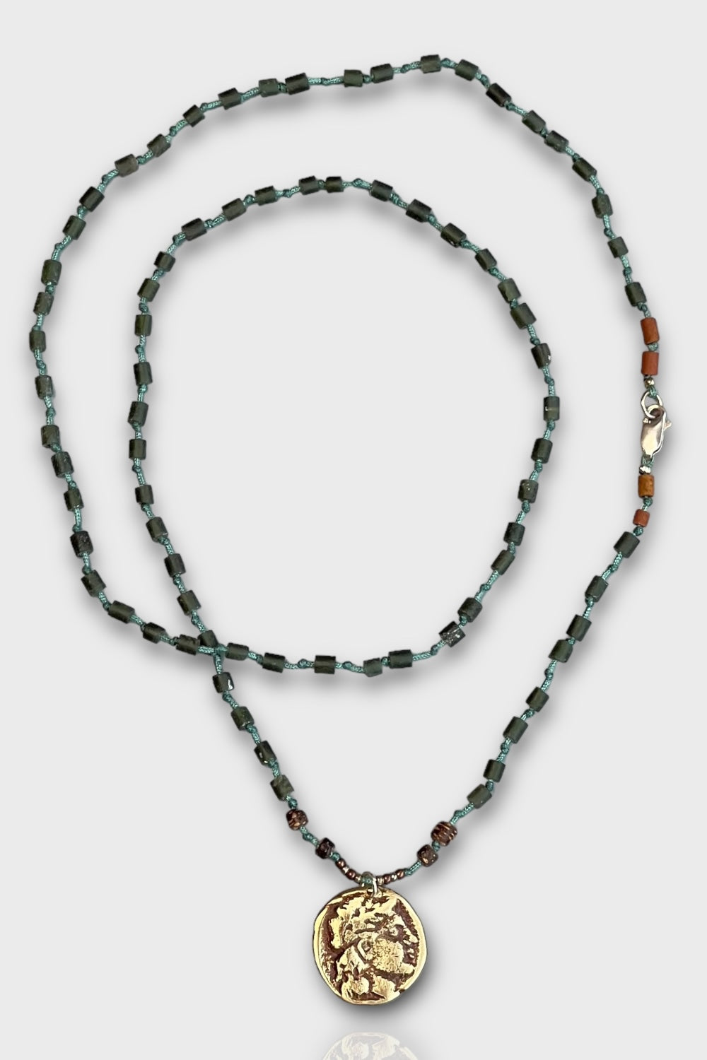 Mey Atelier-Migel – Roma Paralı Yeşim Gümüş Unisex Kolye-Kolye-3-Milagron.com