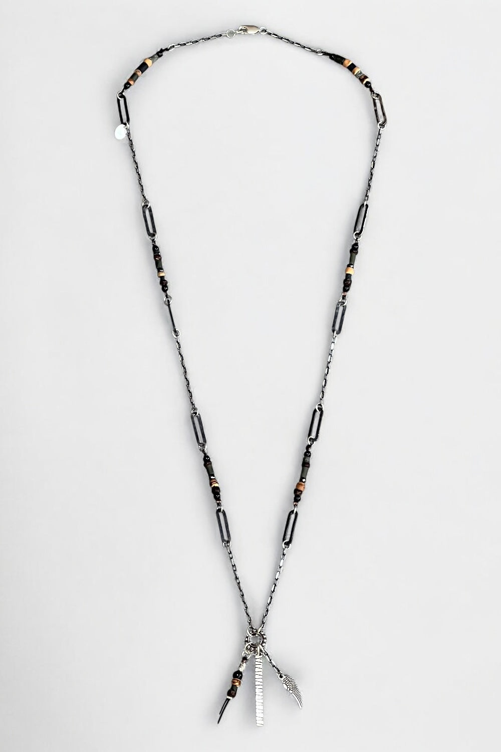 Mey Atelier-Passionette – Özel Tasarım Taşlı Gümüş Zincir Unisex Kolye-Kolye-2-Milagron.com