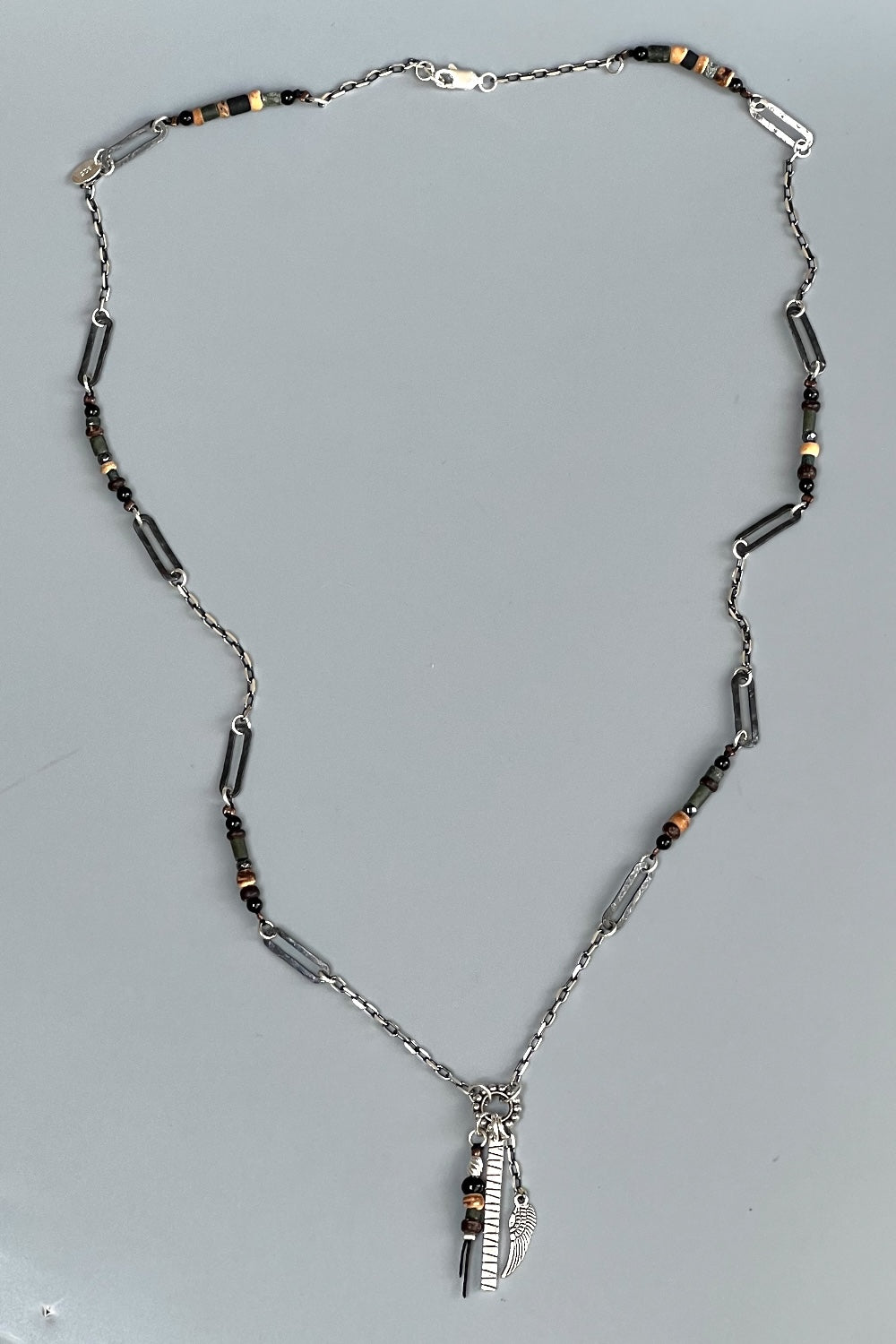 Mey Atelier-Passionette – Özel Tasarım Taşlı Gümüş Zincir Unisex Kolye-Kolye-4-Milagron.com