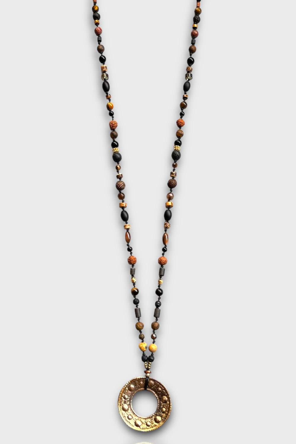 Mey Atelier-Twelve Points - Karma Taş Bronz Antika Uçlu Unisex Kolye-Kolye-1-Milagron.com